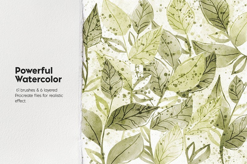 Procreate仿真水彩笔刷套装